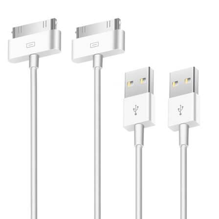 2X Ladekabel for eldre iPhones og iPads 30-pin USB-kabel