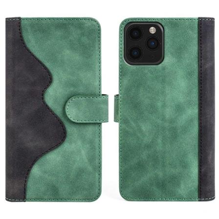 Kaksivärinen nahkainen läppäkotelo iPhone 11 Pro Max - Vihreä Green