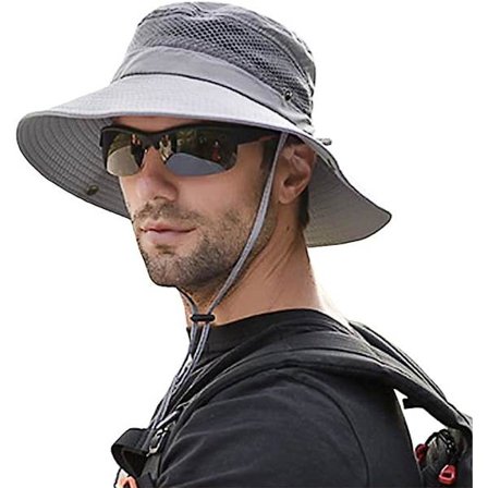 Solhat med bred skygge til mænd - Bucket Hat