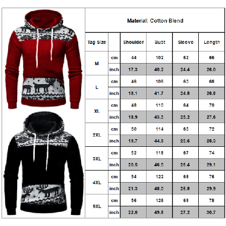 Herr jul Fawn huvtröja Casual Fashion Jacka Vinter