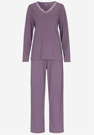 Cellbes of Sweden - Tvådelad pyjamas med spetskant - dimlila - för damer - 62/64