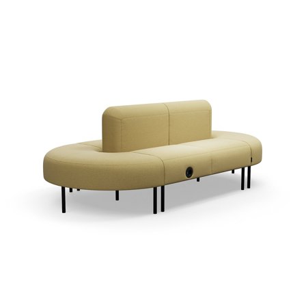 Sofa VARIETY, geschlossener Schwung, mit USB-Steckdose, Stoff Pod CS, gelb