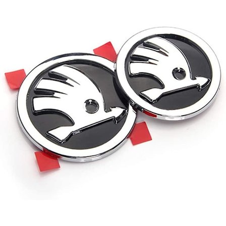 Bakre Fremre Bil Bak Emblem Badge Grill 3D Metallisk Klistremerke For Skoda Bil Karosseri Dekor Logo Styling