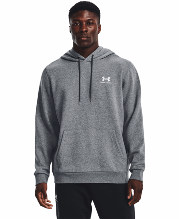 Under Armour Essential Fleece Hoodie Pitch Gray Medium Heather/White