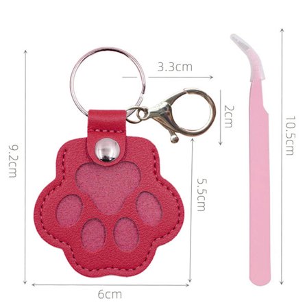 Avaimenperä tassun muotoinen lemmikin karva nahka muistoavaimenperä (Punainen)