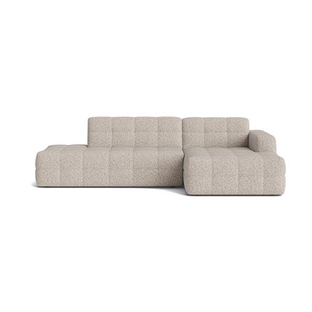 Paris Chaiselongue-Sofa, rechts | Open End, Puente Hell Greige, modernes gestepptes Design, komfortable Polsterung, 77cm Höhe, elegantes Ecksofa
