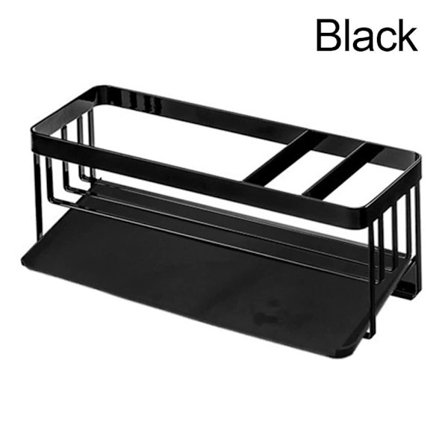 Avloppsförvaringsställ Diskbänk Hylla SVART
