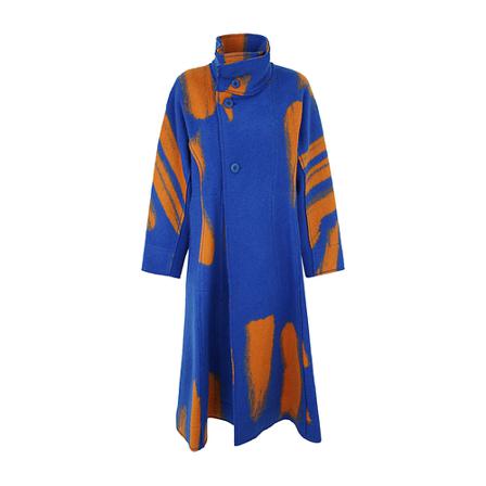 Issey Miyake, Single-Breasted Coats Blauw, Dames, Maat:M
