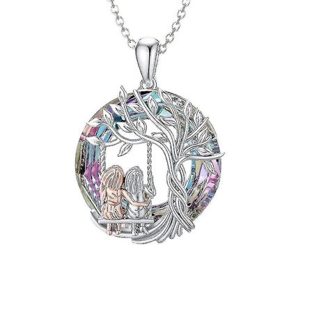 Sisters On The Swing Tree Of Life Hänge Halsband Kvinnor Smycken Vänskap Present