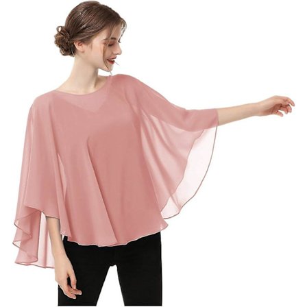 Elegant Chiffon Capes for Women - Casual Sheer Shawls and Wraps