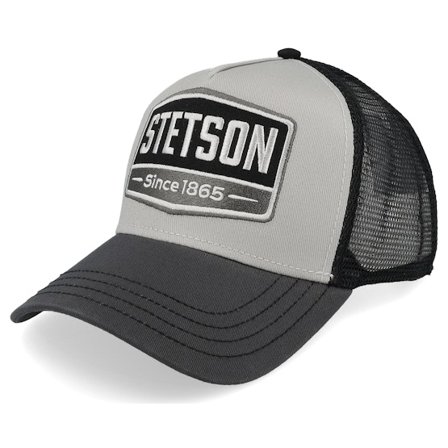 Stetson - Gasoline Grey/Black A-Frame Trucker Trucker Grey Cap - @ Hatstore