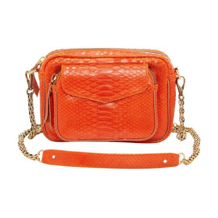 Claris Virot, Python Charly bag Oranje, Dames, Maat:ONE Size
