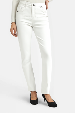 BRANDTEX - Buks, 5-lommet, Madelaine - Hvid - Straight fit