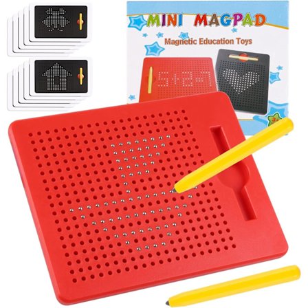 Magnetisk Ritplatta, Magisk Tavla, Magnetisk Skrivtavla, Magnetiskt Spel med Kulor och Penna för Barn Skola Familj