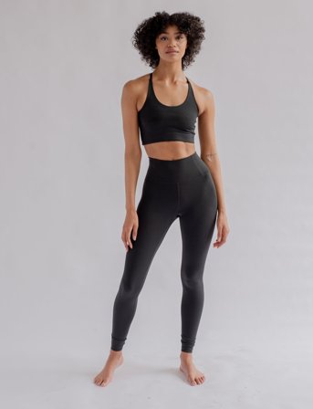 Girlfriend Collective Float Cleo Halter Bra - Black - 4XL