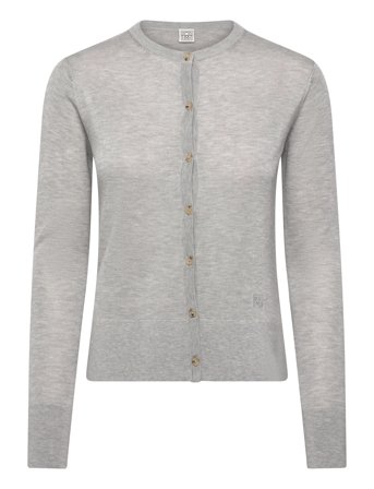 TOTEME Fine Knit Cardigan - Grey - XS