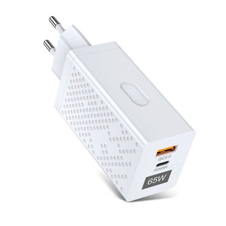 USA/EU 65W GaN Lader for QC 3.0 USB PD Vegglader Type C USB Hurtiglader For Laptop Mobiltelefon Power Bank USB Adapter