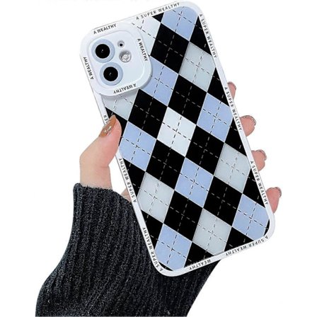 Kompatibel med iPhone 11 Cover, med sødt pastilternet mønster, stødsikkert beskyttende kameracover, blødt TPU slankt cover til iPhone 11 - Sort