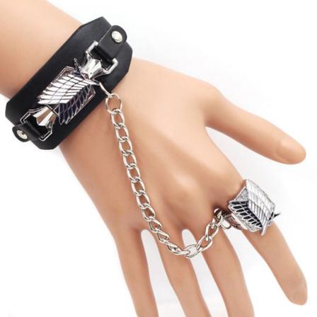 Amine ANGREP PÅ TITAN Cosplay Props Armbånd + Fingerring onesize
