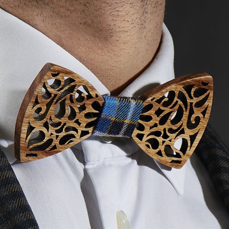 Pajarita mariposa de madera de zebrano para hombres - Pajaritas de madera