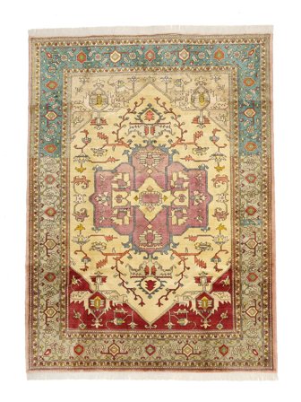 Noué À La Main Heriz Tapis 190X265 De Laine Marron/Orange