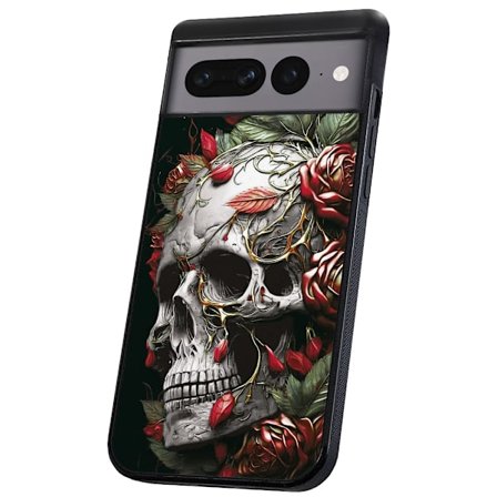 Google Pixel 7A - Skal/Mobilskal Skull Roses