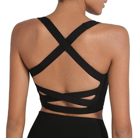 Strappy Yoga Sports BH for kvinner Polstret Criss-Cross Rygg Tank Tops
