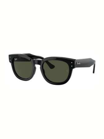 Ray Ban Sunglasses in plastic, black, lenses in crystal, green