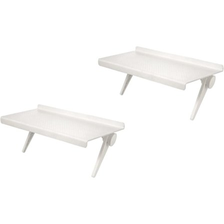 2 st TV Topphylla Skärmställ Hopfällbart Monitorstativ (Vit) Skärmhylla Justerbar TV Dator Monitor Förvaring R