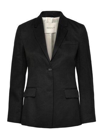 Slim Stretch Linen Blazer Black GANT