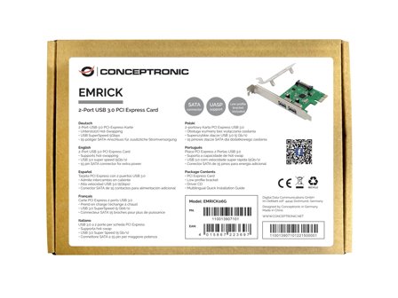 CONCEPTRONIC Emrick 2-Port Usb 3.0 Pcie