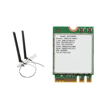 Ax210ngw Wifi-kort med Antenne Wifi 6e Bluetooth 5.2 2.4ghz 5ghz 3000mbps M.2 Trådløs Adapter 802
