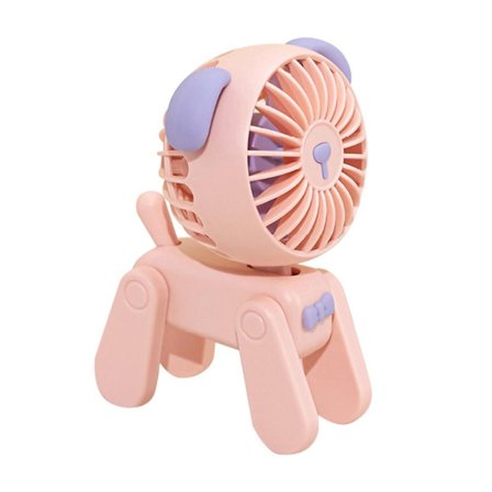 Mini Cartoon Pet Fans USB Elektrisk Fläkt ROSA HUND HUND