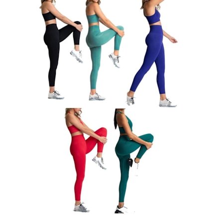 Mörkgröna Seamless Hög midja Tights Leggings