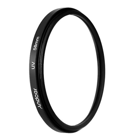 Andoer 58mm UV Ultra-Violett Filter Linsskydd för Canon Nikon DSLR Kamera