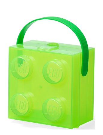 LEGO STORAGE | Lego Box W. Handle Translucent Green | ONE SIZE