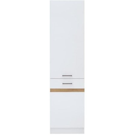 JUNONA Kökshögenhet med 2 vänsteröppningsdörrar - B 50 x H 196 x D 46 cm - Blank vit