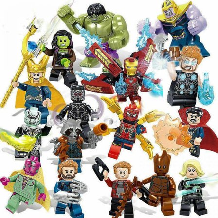 16 st Marvel Avengers Superhjälte Serietidning Minifigurer Dc Minifigur Färgstark One Size