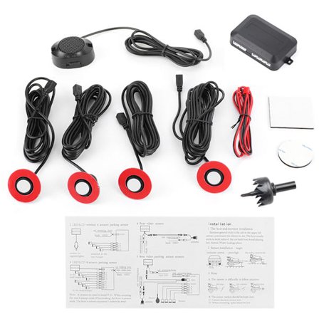 16,5 mm Inbyggd Backradar Sensor Parkeringshjälp med Summer Alarm Vit