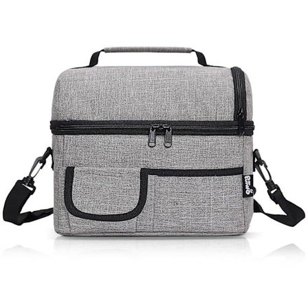 Kylmälaukku 8l Vedenpitävä Lounaslaukku 2 Lokeroa Suuri Kapasiteetti Lounaslaukku