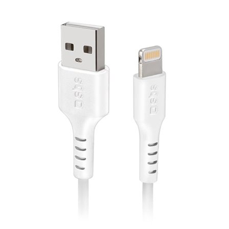 SBS TECABLEUSBIP589W USB-A - Lightning-kabel - hvid