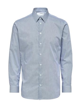Slhslimnathan-Stripe Shirt Ls Noos Navy Selected Homme