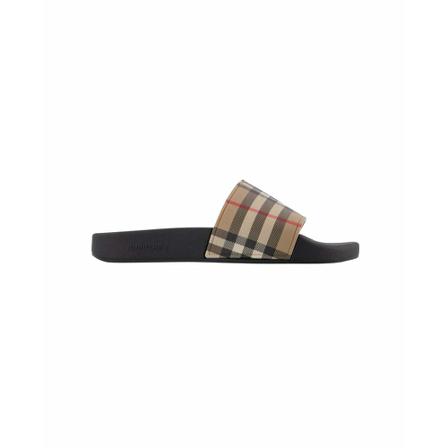 Burberry Vintage, Pre-owned Furley Check Slides Beige, Dames, Maat:37 EU