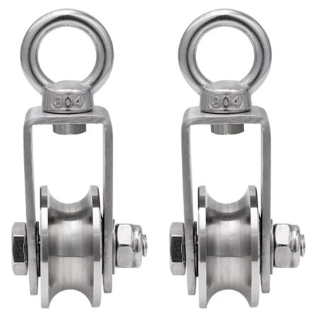 2 ståltrinser blokk Indre kulelager Rustfrie ståltrinser for tau