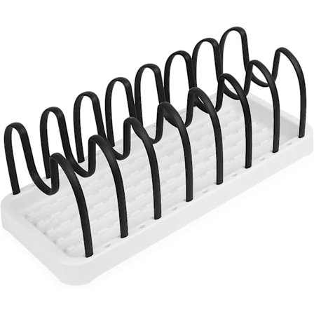 Gryte- og panneorganisator for skap, oppbevaringsstativ for bakebrett, holder for gryte- og pannelokk, holder for skjærebrett, organiseringsstativ for