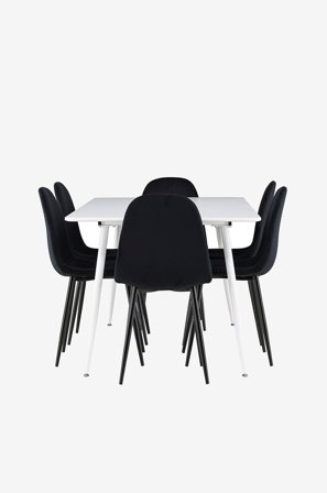 Venture Home - Silar-spisebord med Polar-spisebordsstol - Sort - Spisebordssæt 4 personer - Fra Homeroom