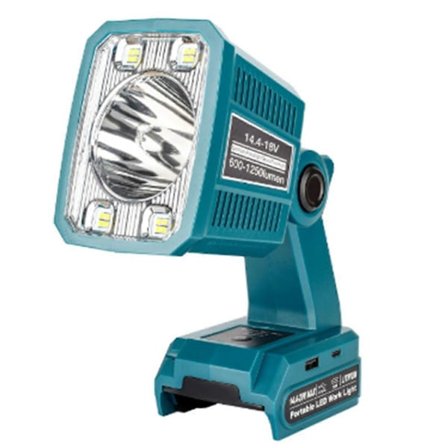 För Makita 14.4-20VLi-Ion Batteri Sladdlös LED Arbetslampa Ficklampa Spotlight Utomhusbelysning Lampa