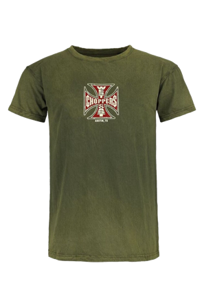 Camiseta West Coast Choppers Motorcycle Co. Verde lavado S