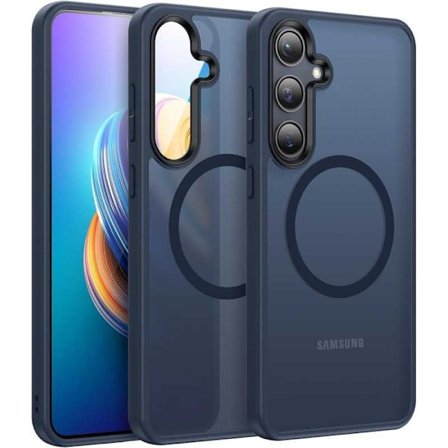 Samsung S24 läpinäkyvä iskunvaimenninkotelo, MagSafe-yhteensopiva V2 - sininen