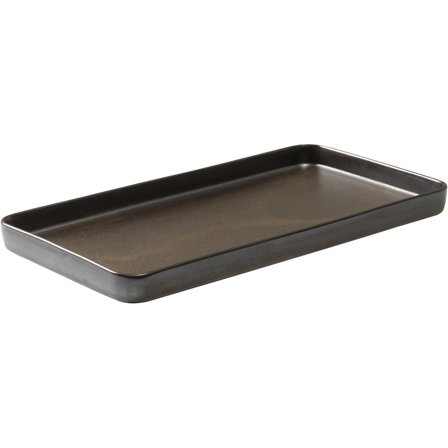 Aida RAW rektangulær tallerken metallisk brun 34x18 cm. | KitchenOne